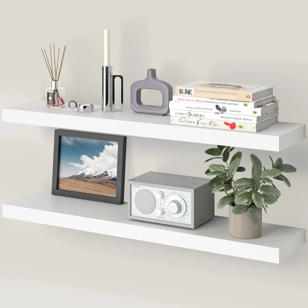 Miami Floating Shelves with Invisible Wall Mount Brackets (Set of 2)