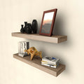 2 Piece Solid Wood Floating Shelf