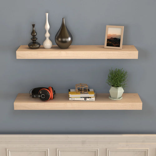 Chalissa 2 Piece Solid Wood Floating Shelf (Set of 2)