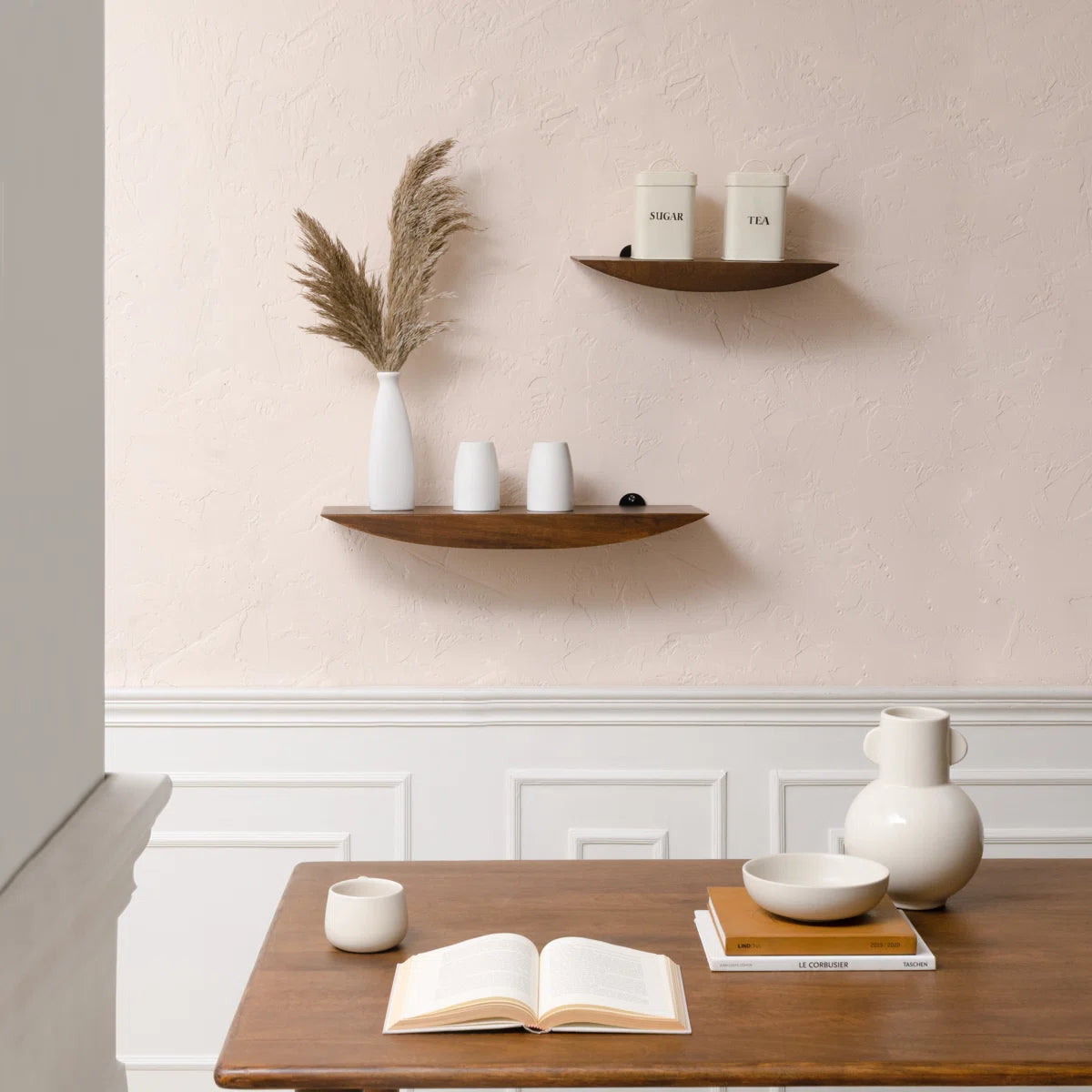 Oiva 2 Piece Boat Shaped Mango Floating Shelf