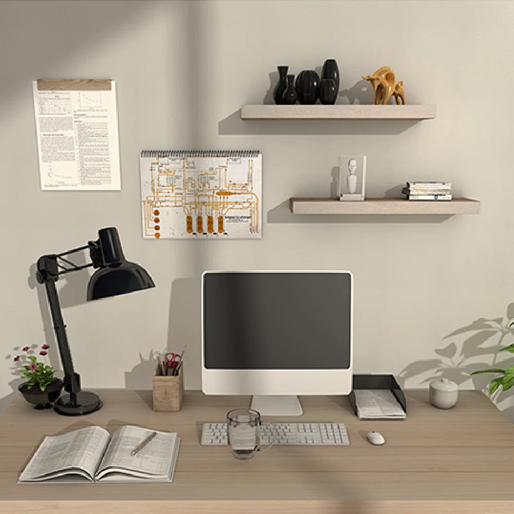 Chalissa 2 Piece Solid Wood Floating Shelf (Set of 2)