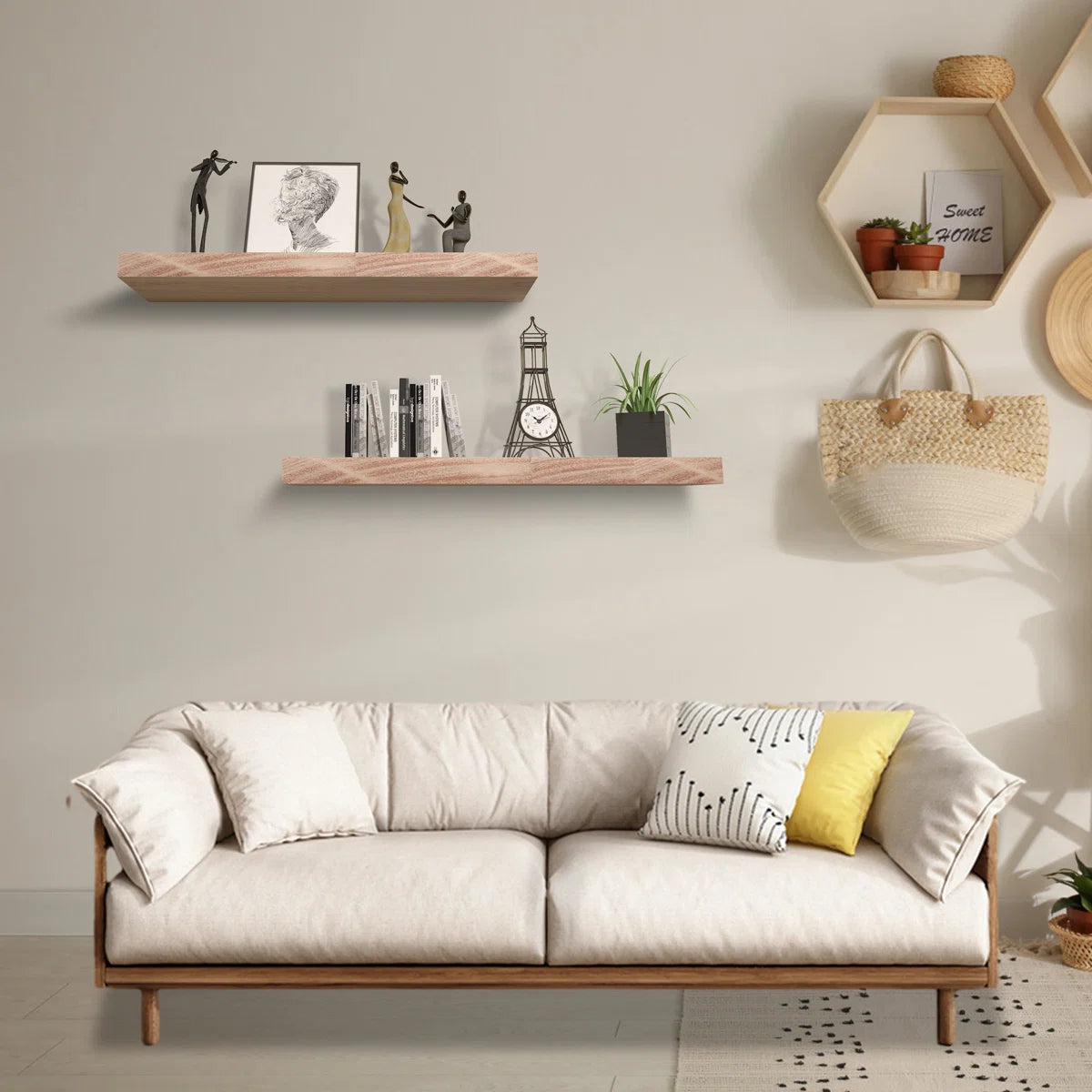 Dodgen 2 Piece Solid Wood Floating Shelf