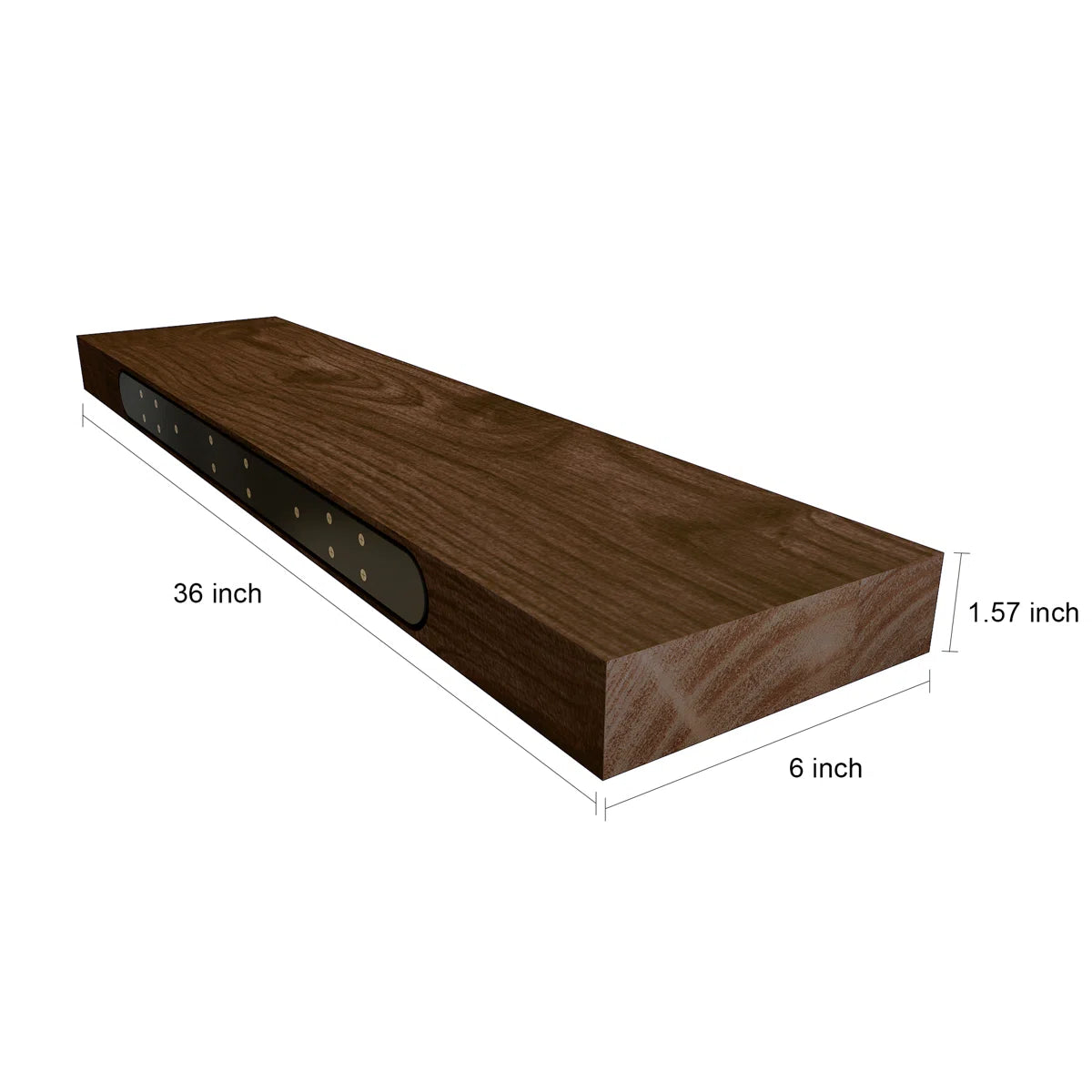2 Piece Solid Wood Floating Shelf