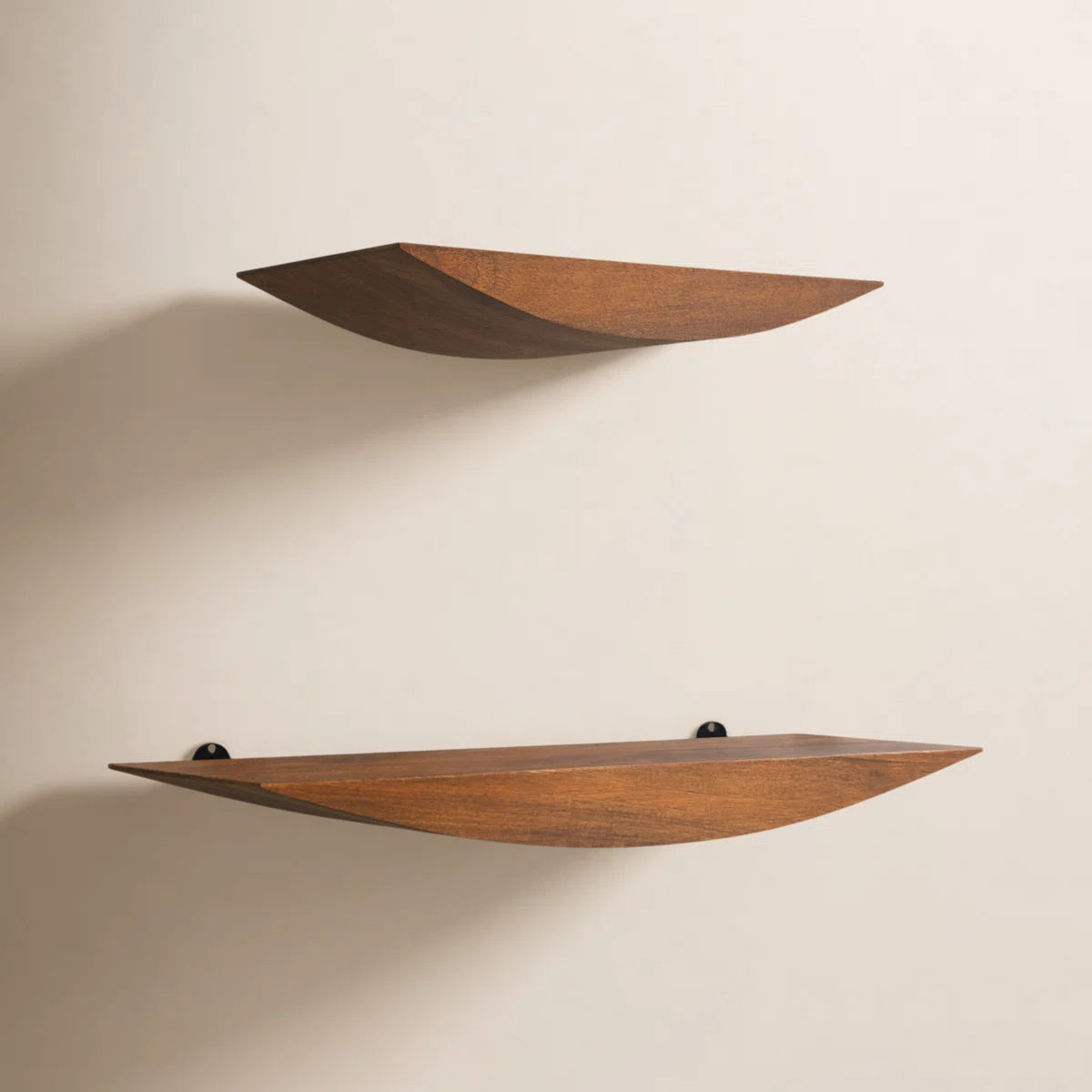 Oiva 2 Piece Boat Shaped Mango Floating Shelf