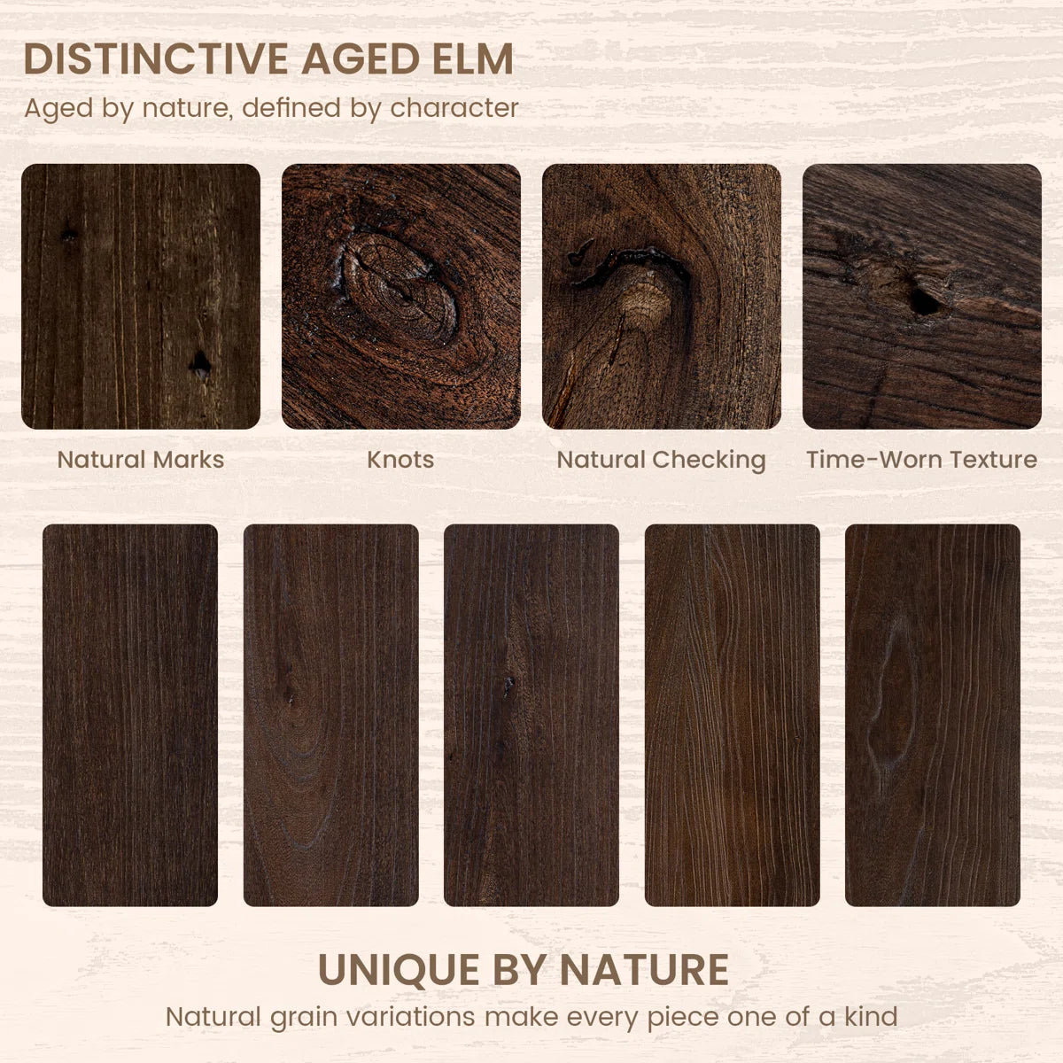 Desseray Set of 2 Reclaimed Elm Floating Shelves