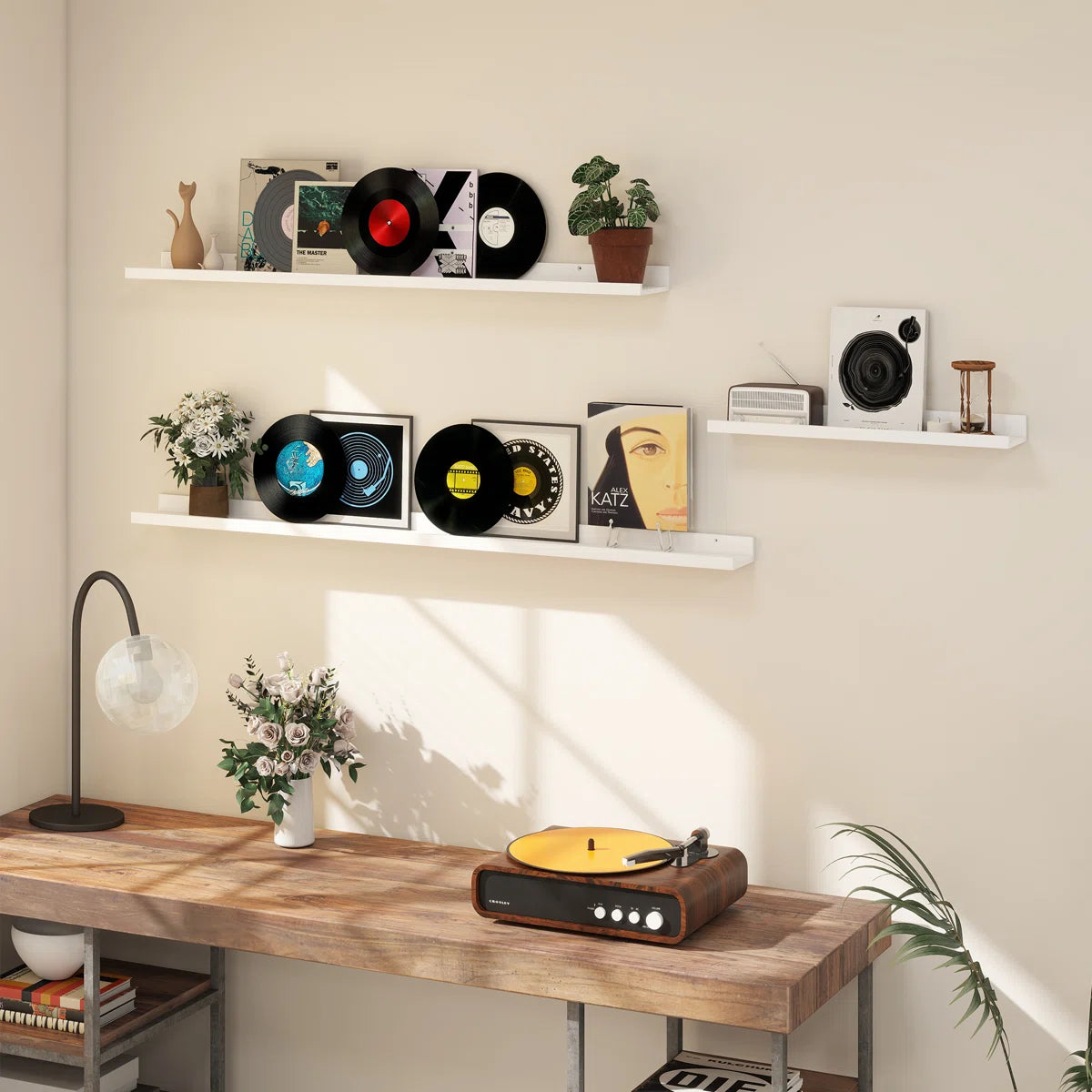 Wall-Mounted Floating Shelves for Bedroom, Living Room (Set of 3)