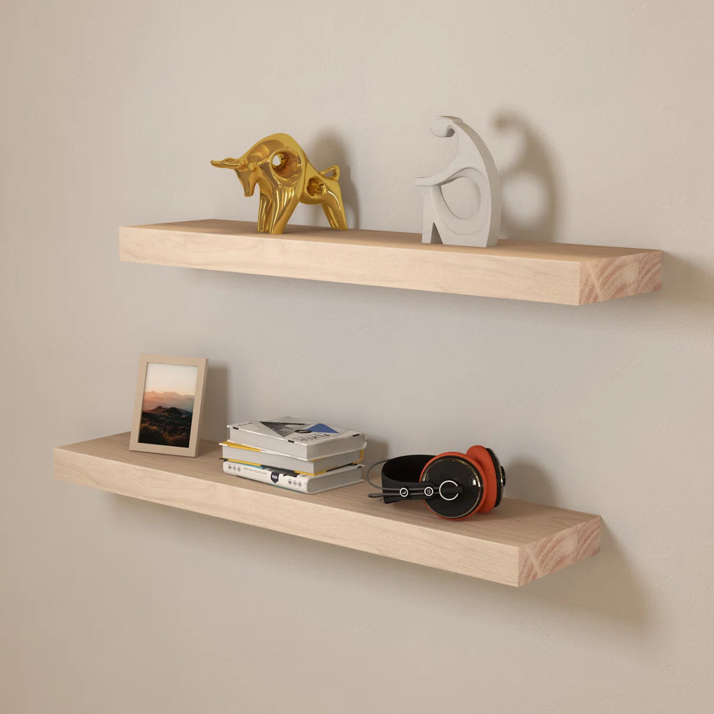 Dodgen 2 Piece Solid Wood Floating Shelf