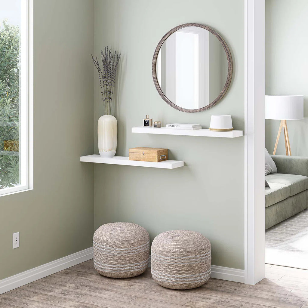 Miami Floating Shelves with Invisible Wall Mount Brackets (Set of 2)